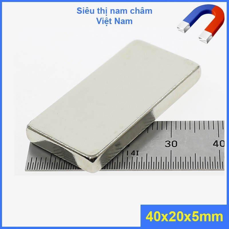 Nam châm đất hiếm 40x20x5mm từ tính siêu mạnh