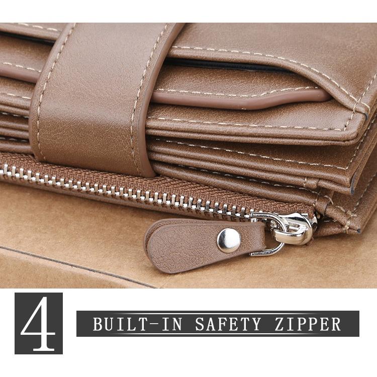 bóp ví nam mẫu ngắn khóa bấm và khóa zip nhỏ gọn để giấy tờ, tiền mặt - D3218