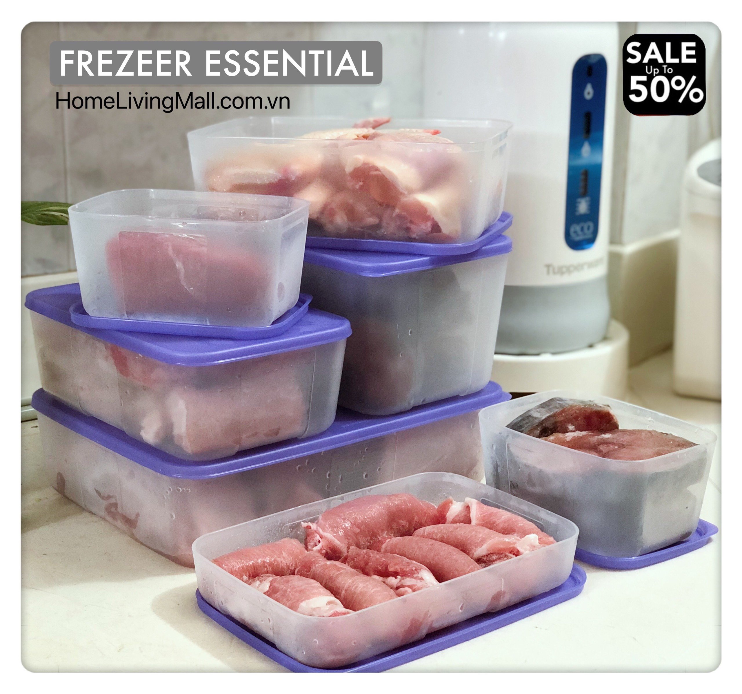 Bộ Trữ Đông Tupperware Freezermate Essential Set 7