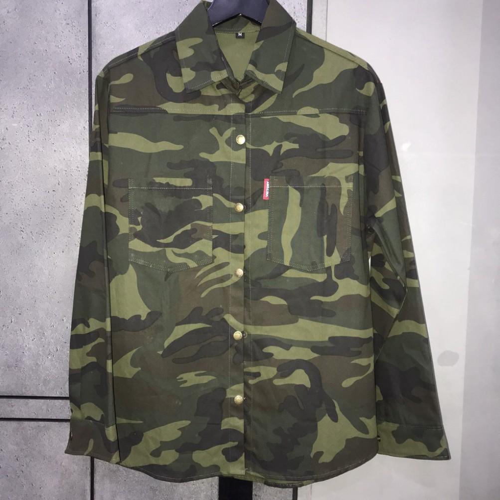 Áo sơ mi tay dài họa tiết camo