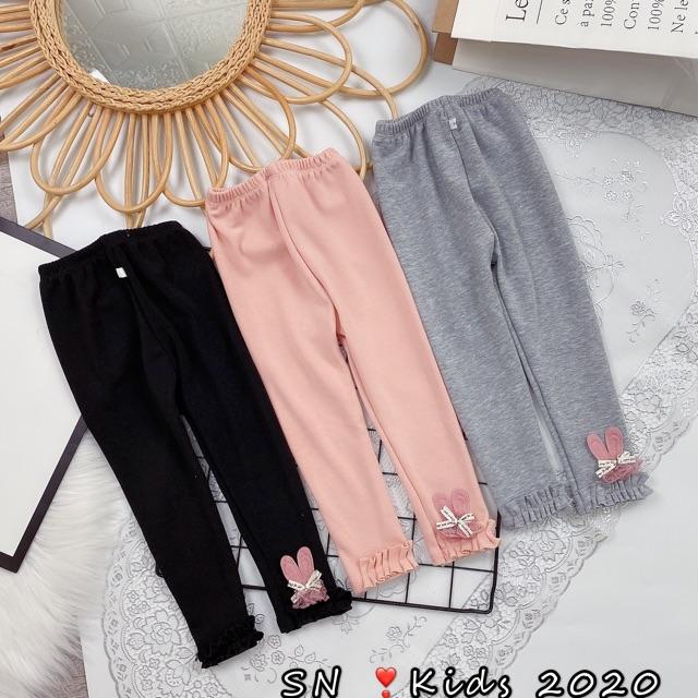 Quần legging dài mẫu mới nơ thỏ cho bé gái