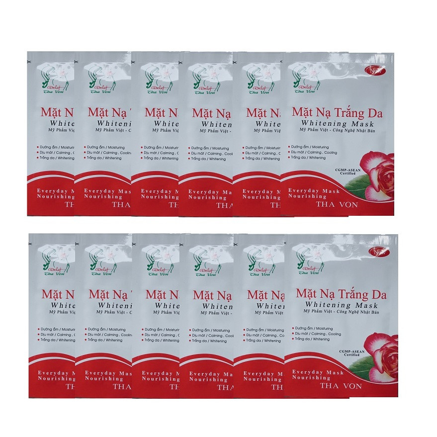 Bộ 12 Mặt Nạ Trắng Da Whitening Mask Tha Von