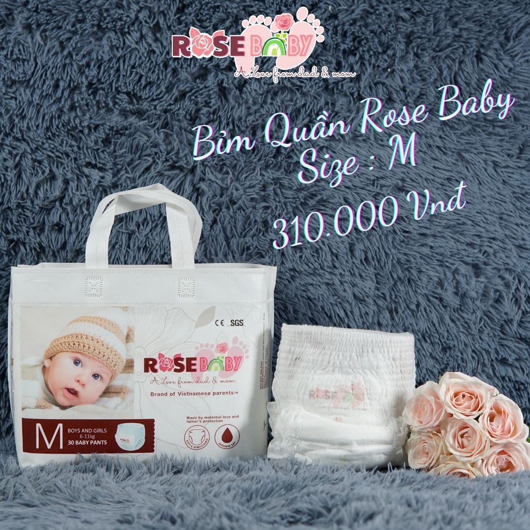 Bịch Bỉm Quần Rose Baby Size M30