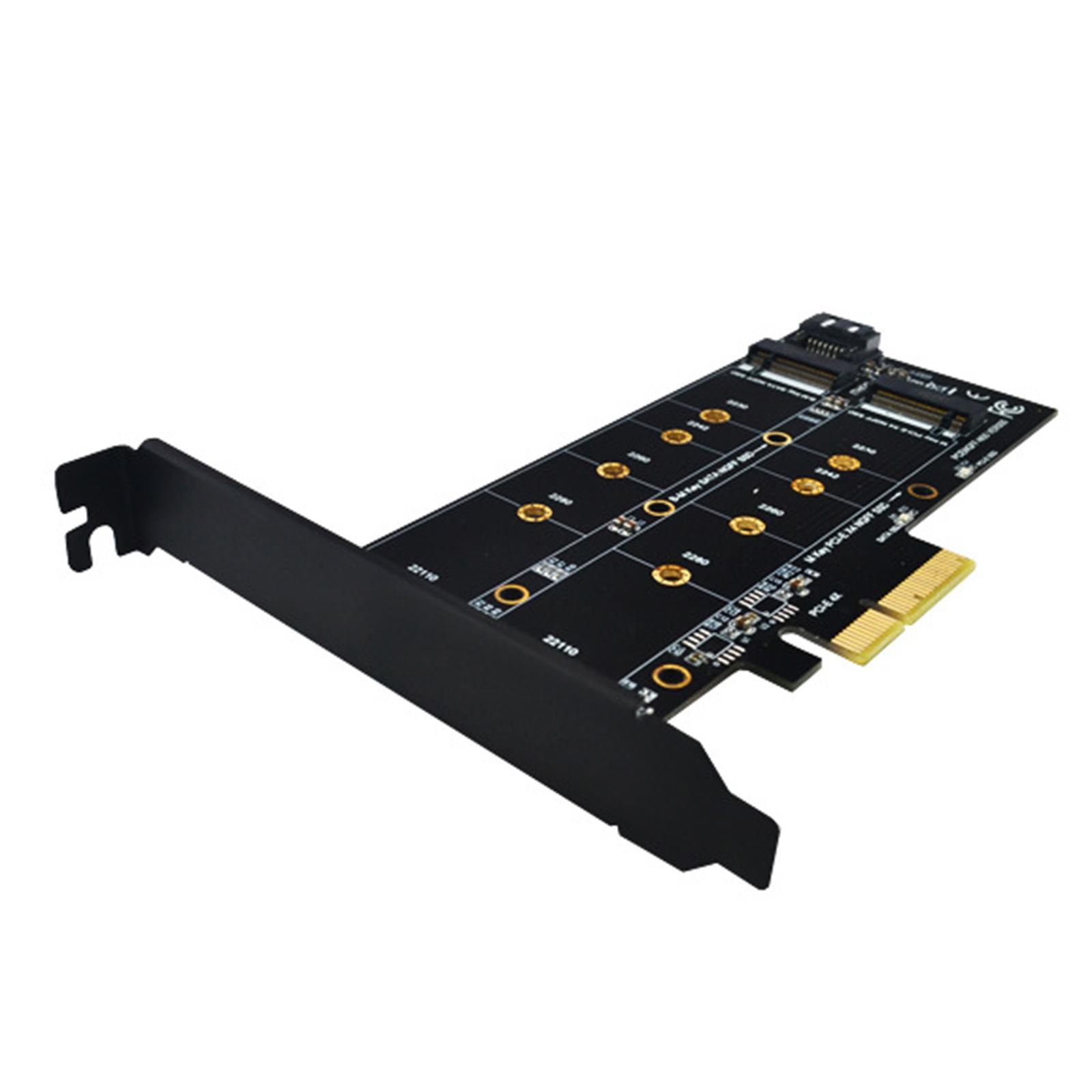PCI E 4x to M.2 Key Dual Interface Card, PCI E 4x to M.2 Adapter Card, Durable PCI E 1x PCI E 4x B Key M Key M.2 to PCIe Adapter Card