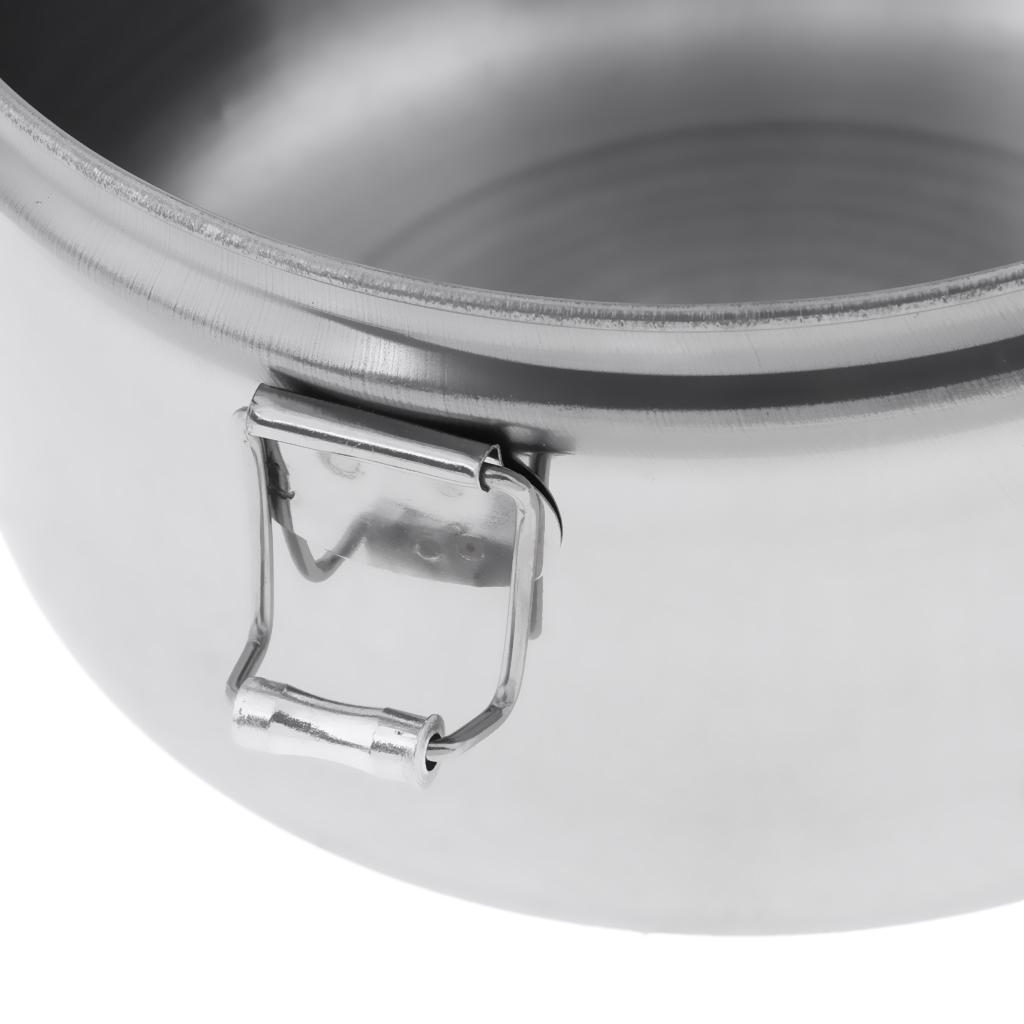Stainless Steel Lunch Box Double Layer Food Carrier with Folding Handle for Outdoor Sports School Travel