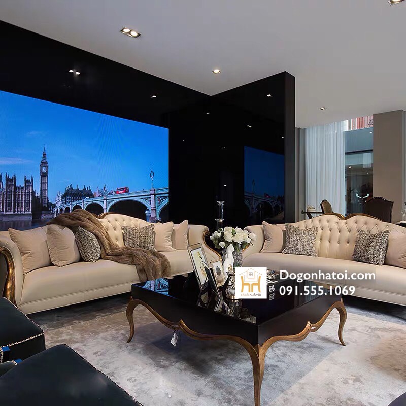 Ghế Sofa Cao Cấp, Dát Vàng Tân Cổ Điển SF413 - Đồ Gỗ Nhà Tôi