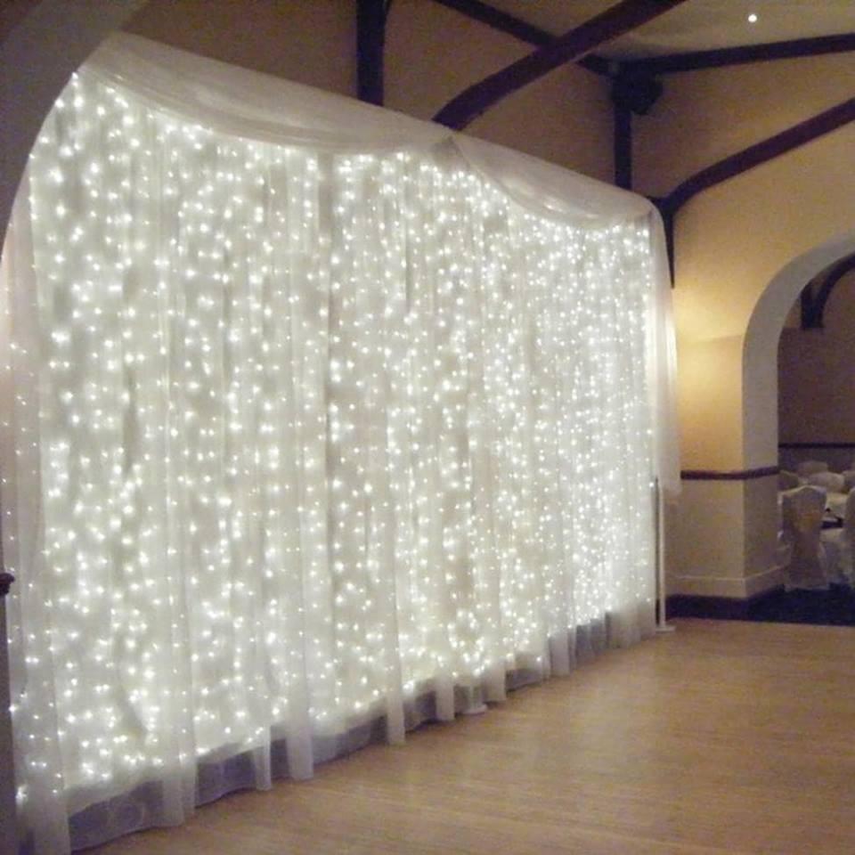 Bộ đèn rèm bóng led 8 chế độ nháy mành rộng 3 mét x cao 3 mét cắm điện trang trí nhà cửa, tiệc cưới