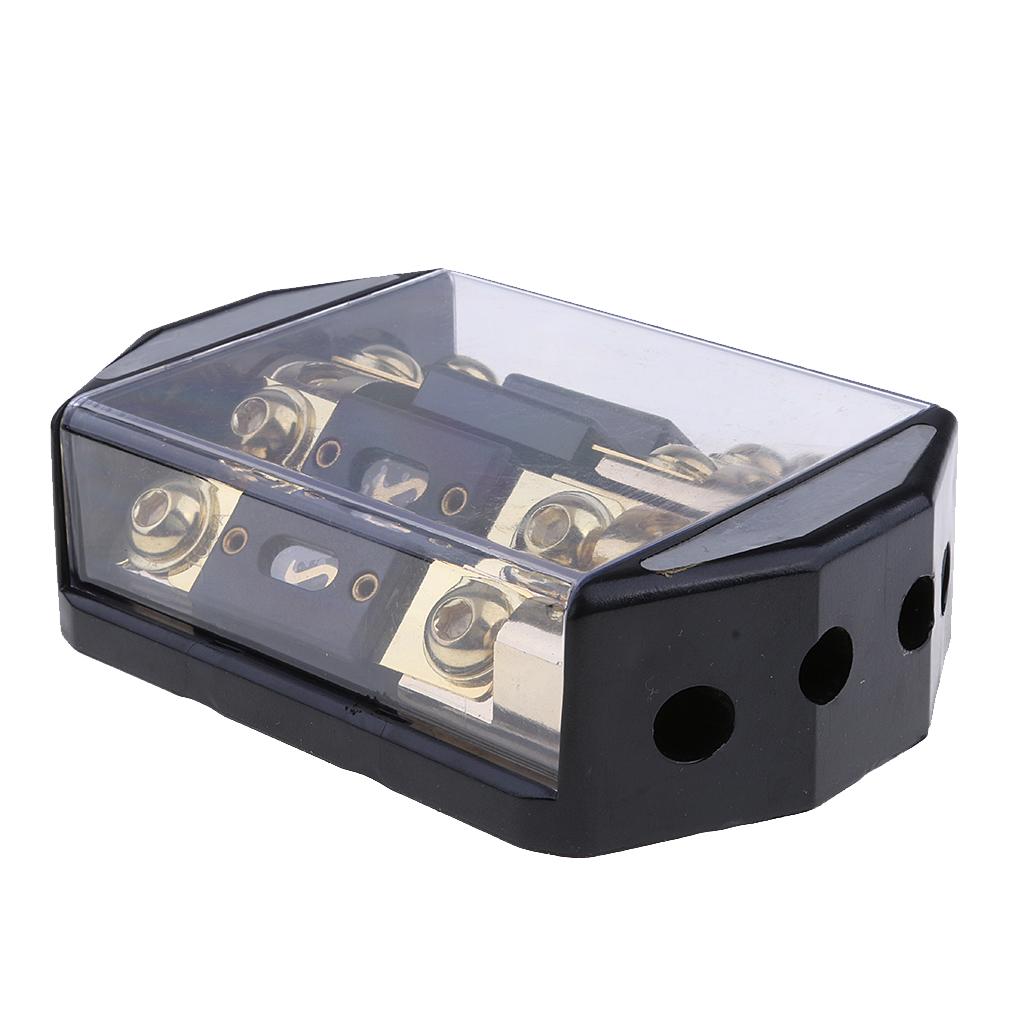 Universal 100A 4 Way Car Audio Fuse Block Distribution Holder Gold Plate