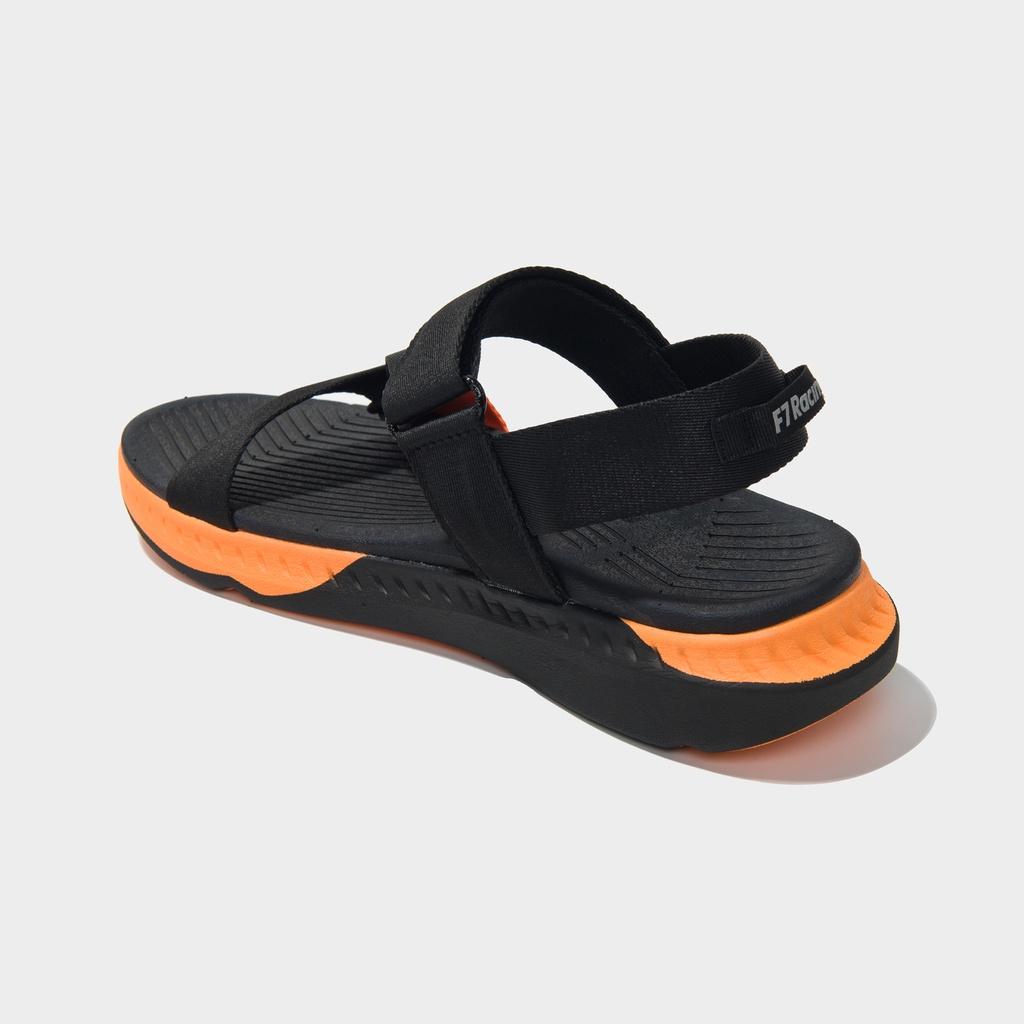 Giày Sandals Nam Nữ Shondo F7 Racing Đế Đen Phối Cam F7R1080