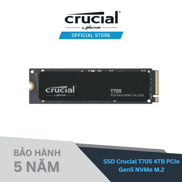 SSD Crucial T705 M.2 PCIe NVMe 4TB Gen5 - CT4000T705SSD3 - HÀNG CHÍNH HÃNG