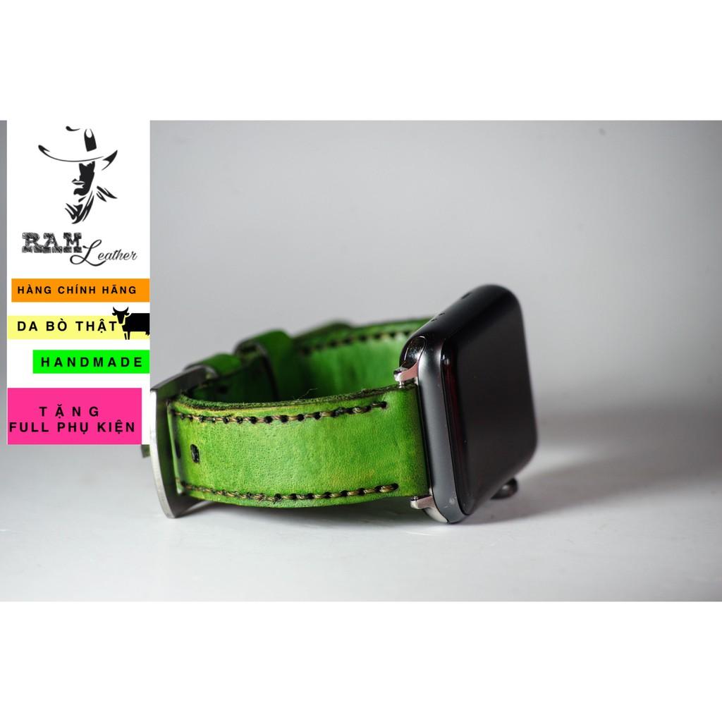 Dây đồng hồ apple watch - da bò xanh lá - RAM classic 1973 - chính hãng RAM leather