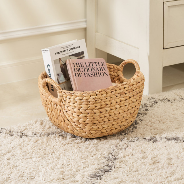 Giỏ lục bình đựng sách báo quần áo URSPACE sắp xếp không gian trang trí decor/ ROUND HYACINTH STORAGE BASKET
