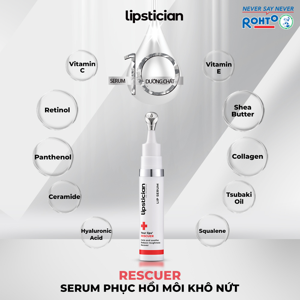 Serum dưỡng môi, phục hồi khô nứt Lipstician Lip Serum Rescuer 9g