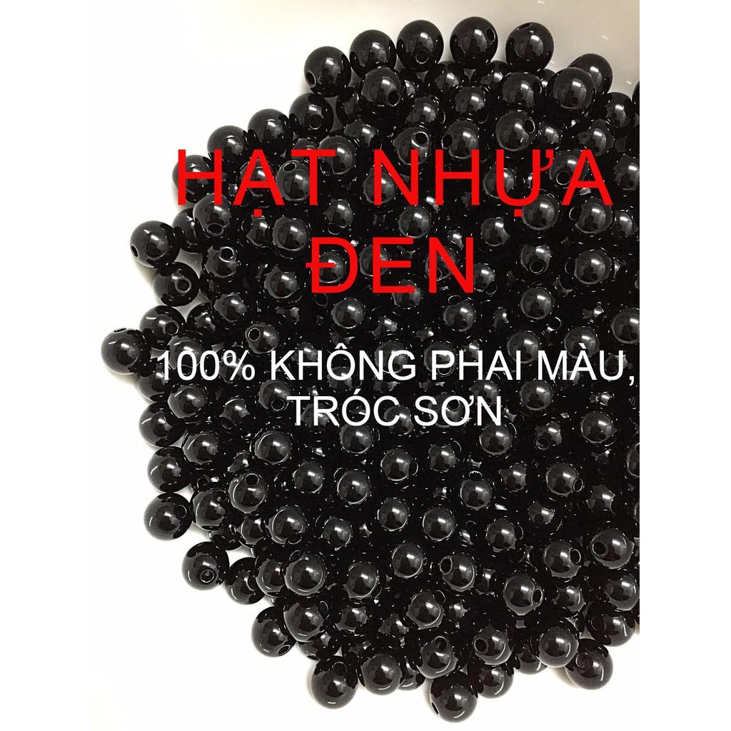 hạt nhựa đen xỏ vòng nguyên liệu handmade, phụ liệu thủ công