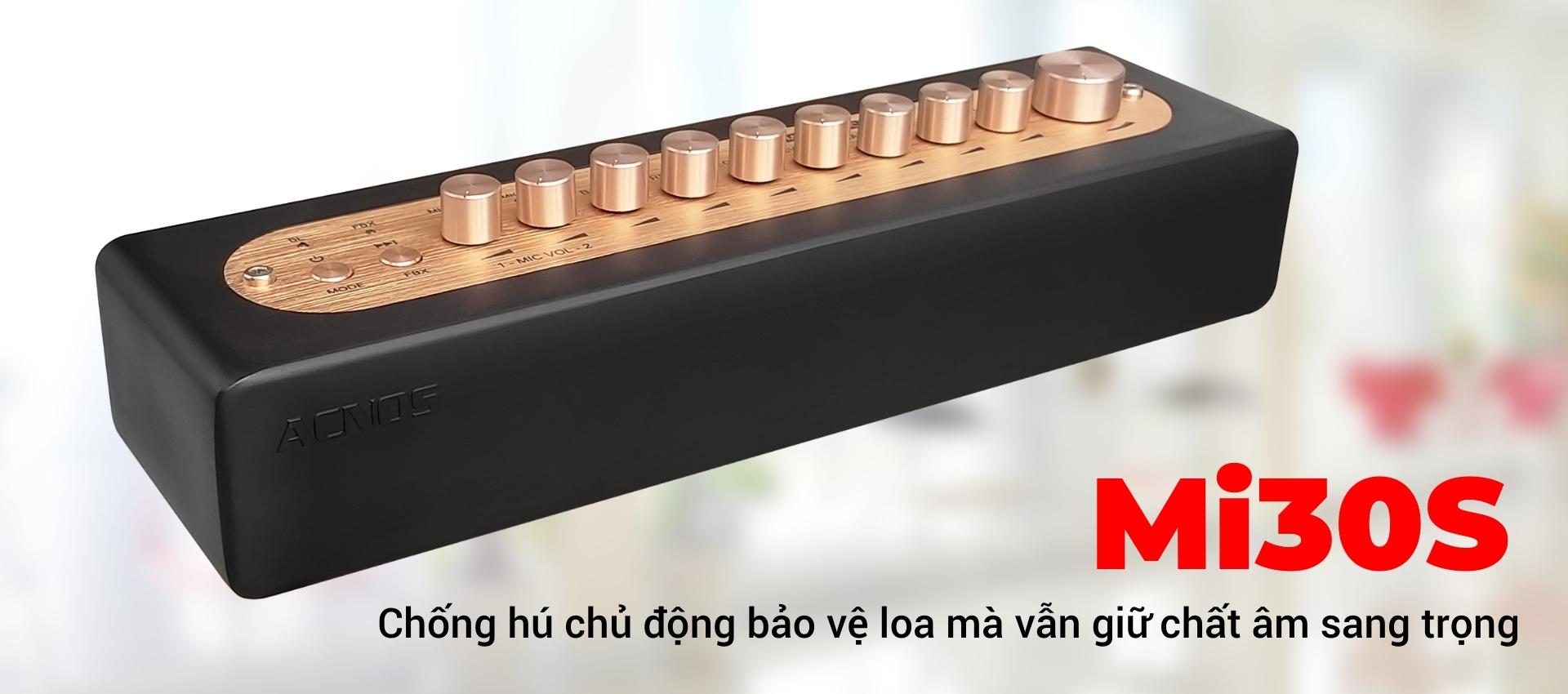 Vang số chỉnh cơ tích hợp Bluetooth &amp; Micro không dây UHF ACNOS MI30S