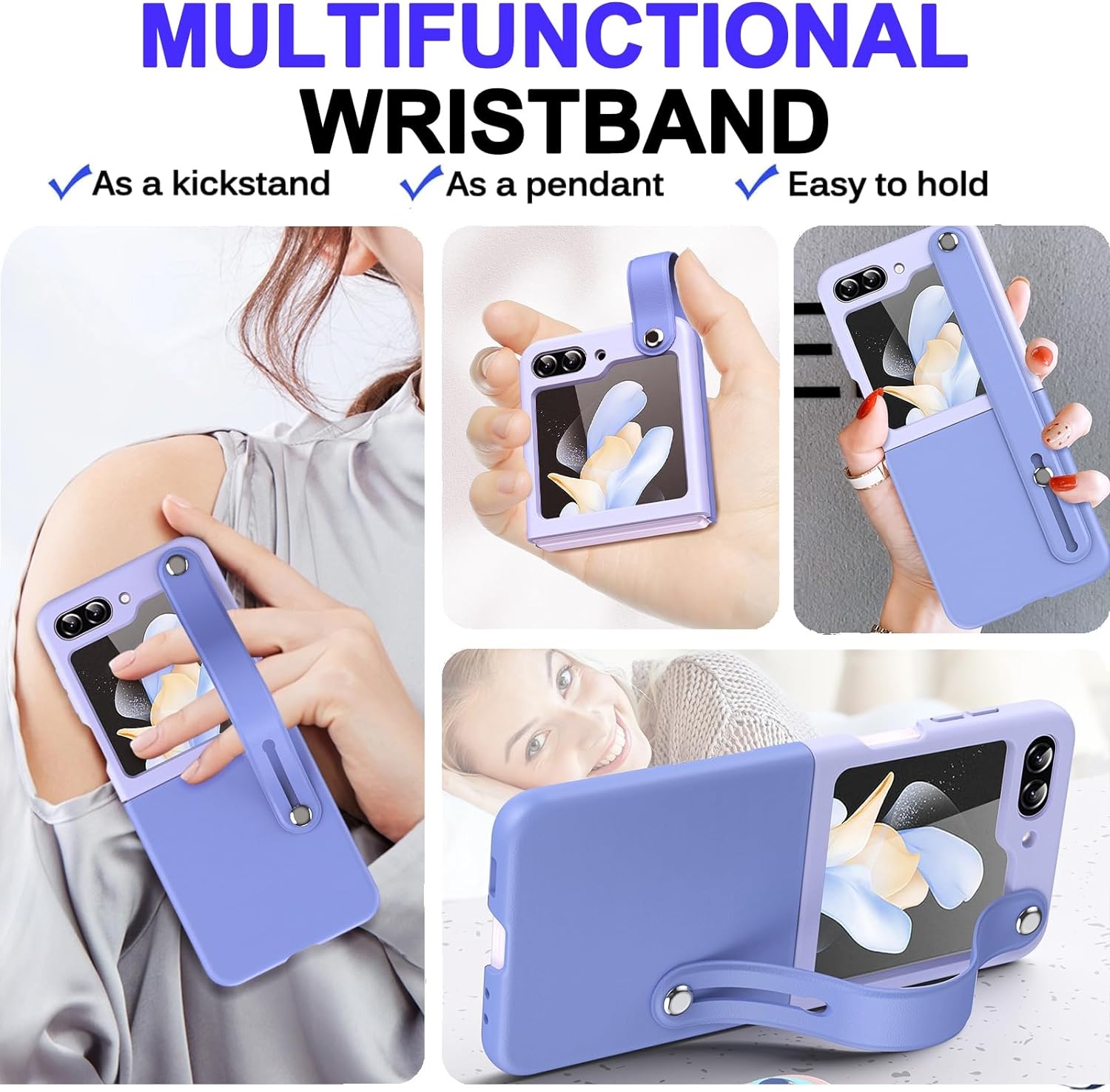 Ốp lưng đai đeo hand trap chống sốc cho Samsung Galaxy Z Flip 5 5G hiệu HOTCASE Wristband Stand Phone Case - chất liệu cao cấp, thiết kế thời trang sang trọng có đai đeo tay an toàn - Hàng nhập khẩu