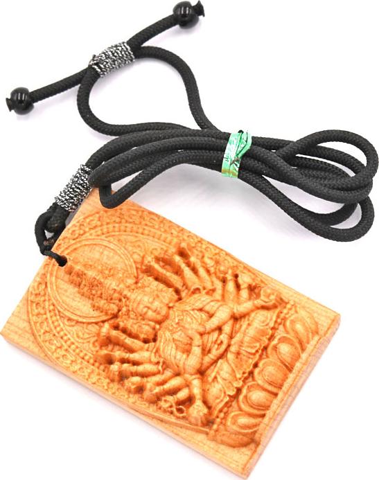 Vòng cổ mặt gỗ hoàng đàn phật - Thiên Thủ Thiên Nhãn - tuổi Tý