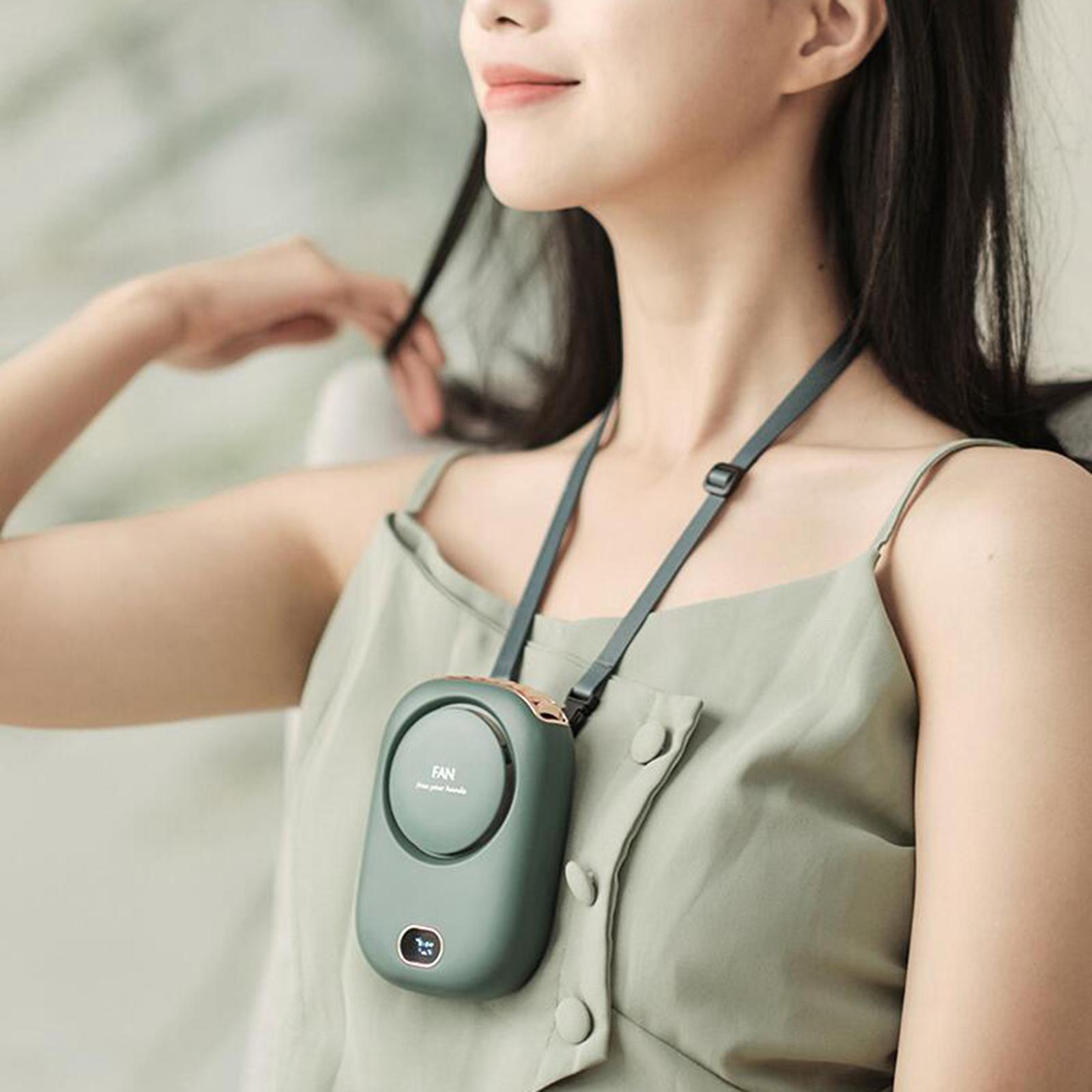 2 Sets Mini Neck Fan Portable Personal Cooling Fan USB Rechargable