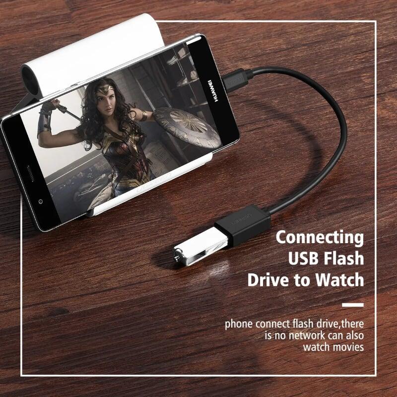 Ugreen UG30175US154TK 13CM màu Đen Dây USB Type-C sang USB 2.0 male - male - HÀNG CHÍNH HÃNG