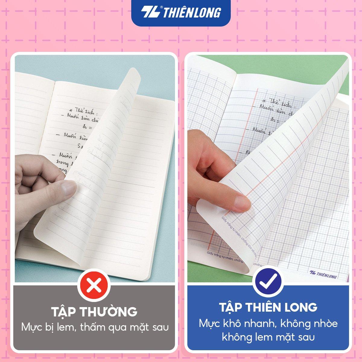 Combo 10 Tập học sinh 48 trang 5 ô ly vuông 2.5mm chấm kẻ 2/3 100gsm NB-116 Thiên Long - Mẫu ngẫu nhiên