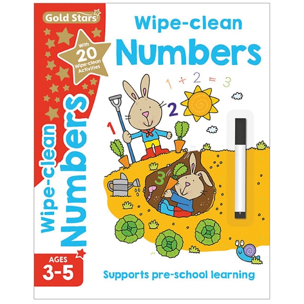 Gold Stars Wipe-Clean Numbers