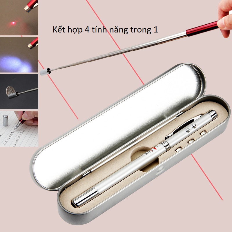 Bút laser trình chiếu Slide giảng dạy 5in1 thuyết trình chiếu laser, có đèn màu đỏ và anten, dùng trợ giảng thuyết trình, chỉ bản đồ, slide PP Đa Năng Tiện Dụng Không Dây Kèm Pin - Hàng Nhập Khẩu