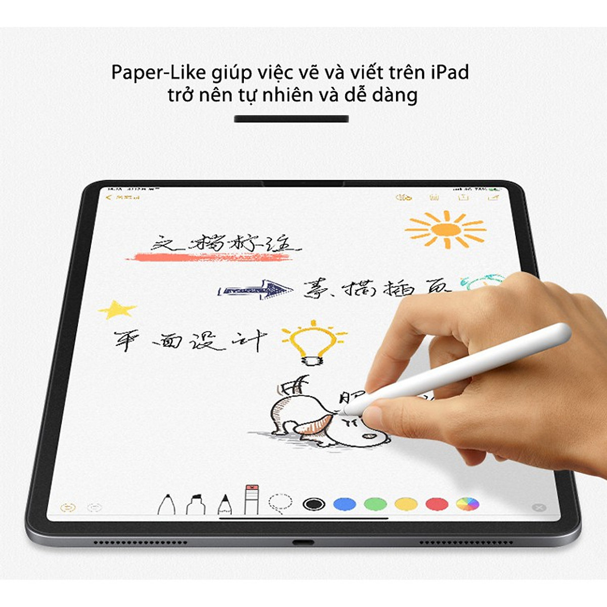 Dán màn hình dành cho iPad Paper-like Version 2 Kai chống vân tay cho cảm giác vẽ như trên giấy - Hàng Chính Hãng