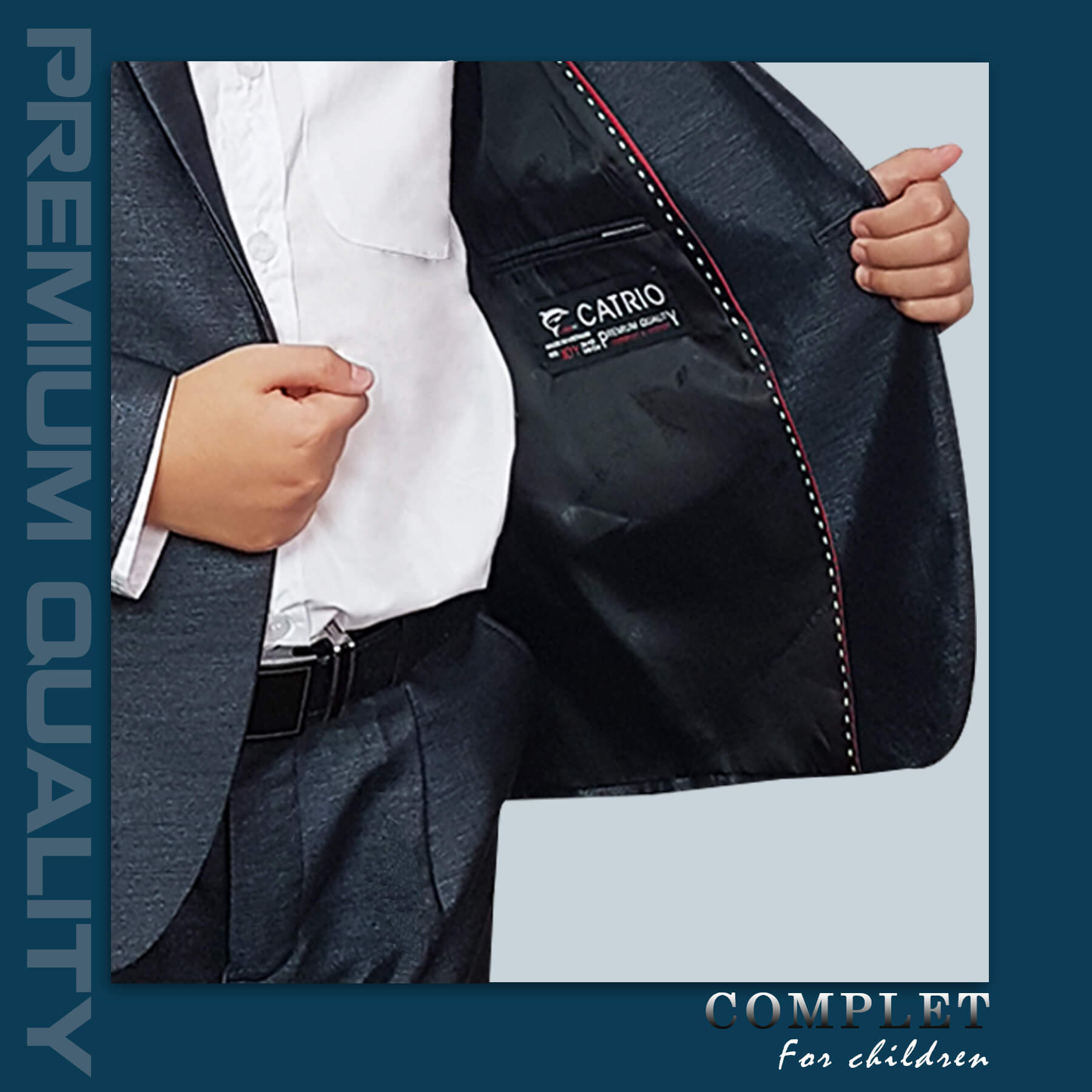 BỘ ĐỒ VEST BÉ TRAI CATRIO ACT309 CHO TRẺ EM TỪ 2 TUỔI ĐẾN 11 TUỔI THUỘC BST QUẦN ÁO COMPLET VESTON THỜI TRANG TRẺ EM CATRIO 2021