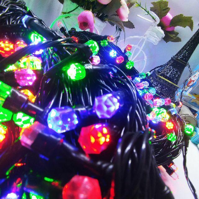 NHÁY LED KIM CƯƠNG NHIỀU MÀU/ 1 MÀU VÀNG- DÀI 10M/ 20M/ 50M- TRANG TRÍ CÂY THÔNG NOEL/ GIÁNG SINH/ QUẤN CÂY