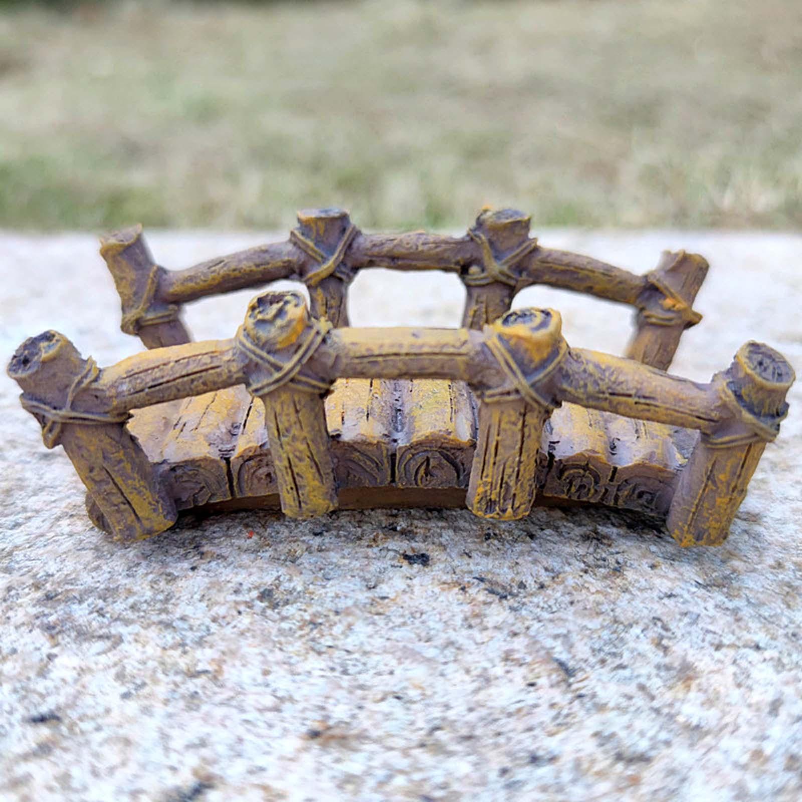 Miniature Bridge with Side Rails Mini Artificial Bridge for Decoration