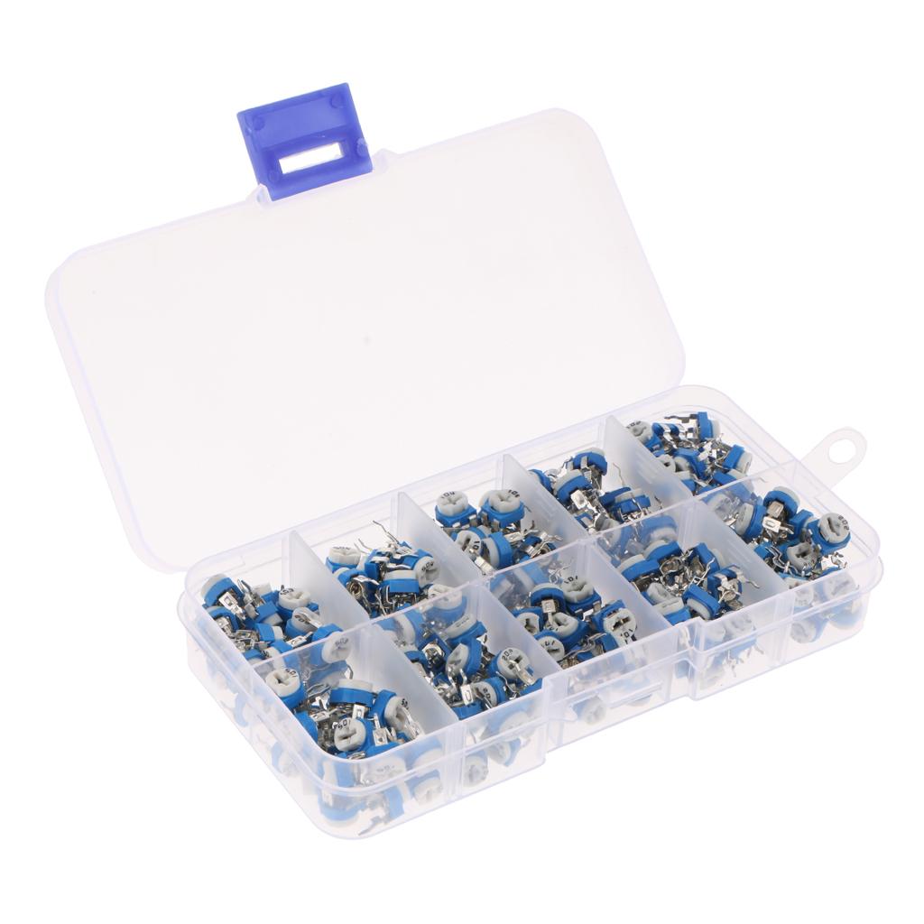 Phép Màu Sáng 200 Miếng 10 Giá Trị Chiết Áp Trimpot Biến Trở Assortment Bộ