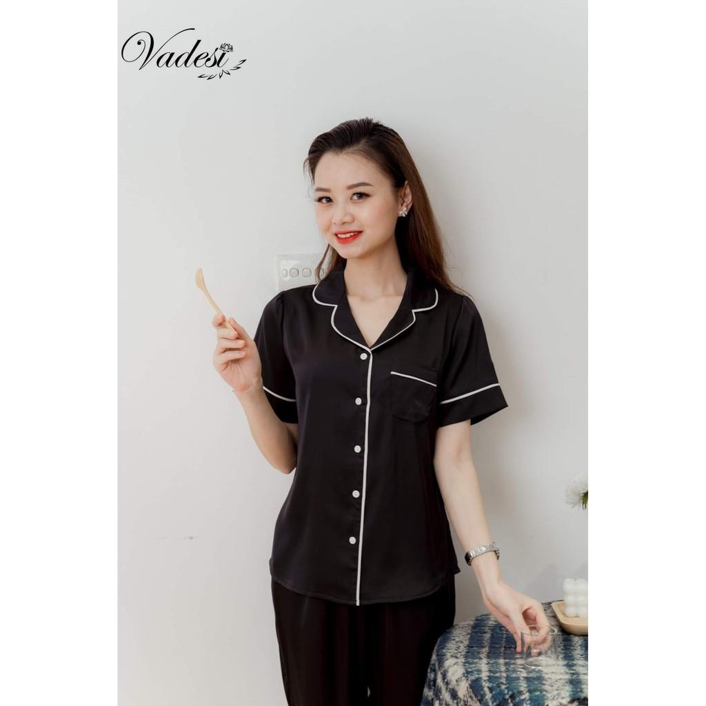 Bộ Dài Tay Cộc Pijama Lụa Cao Cấp, Pijama Nữ, Đồ Ngủ Đẹp, Set Mặc Nhà Vadesi - Thời Trang