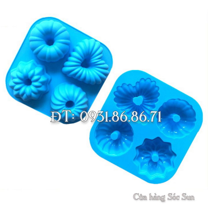 Khuôn silicon 4 hình hoa kiểu – Mã số 1382