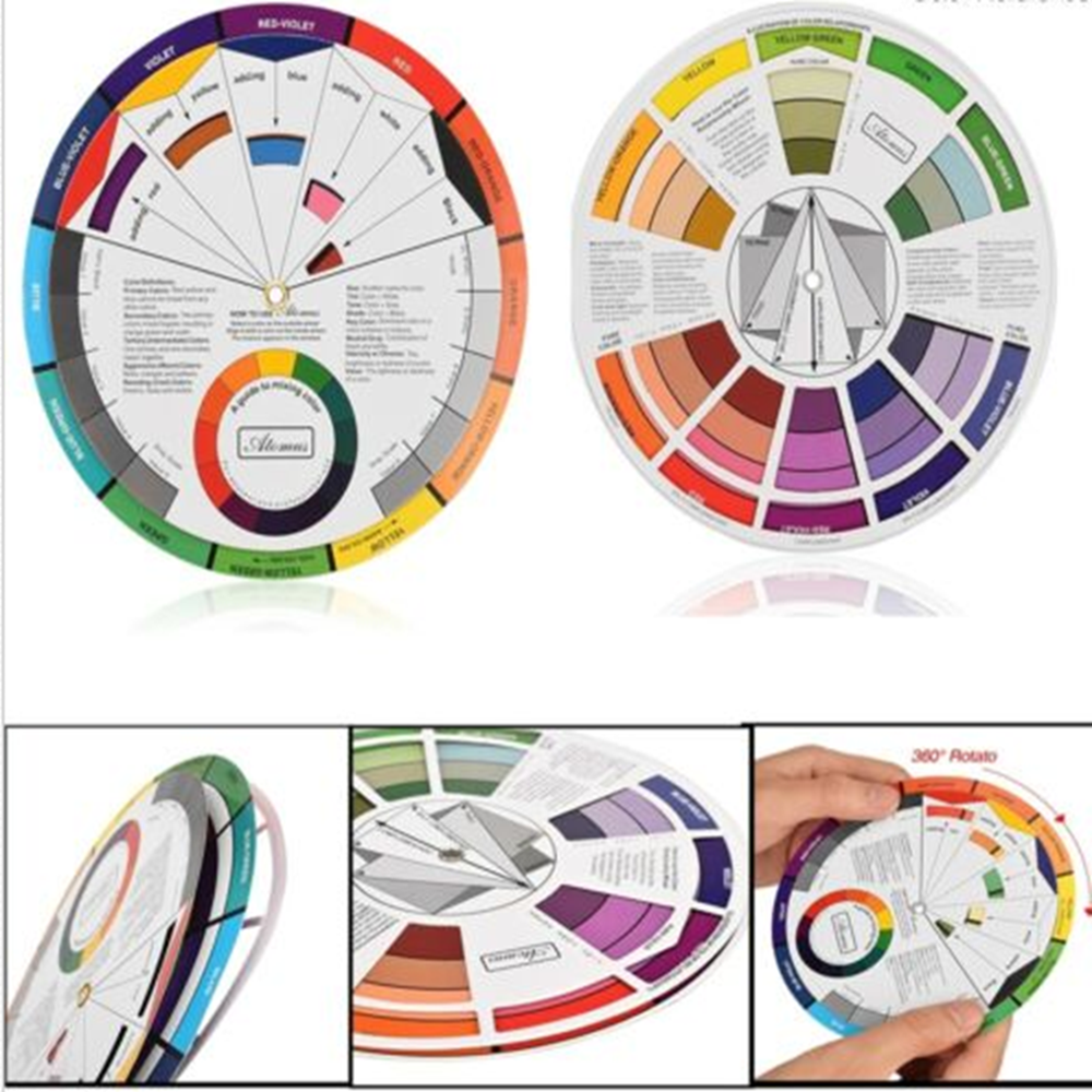 Color Mixing Guide Wheel For  Nail Art Pigment Blending Palette