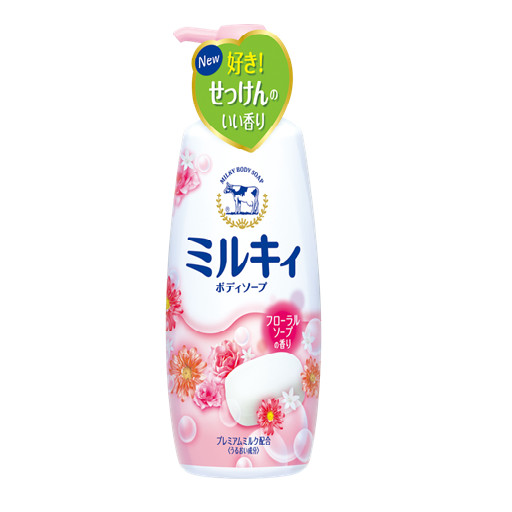 Sữa tắm hương hoa hồng milky body soap Cow - Chai 550ML