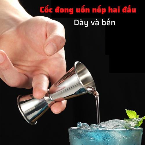 ly đong zigger định lượng; 15-30cc bằng inox 2 đầu cao cấp, jigger chuyên dụng dụng cụ pha chế quán Bar, trà sữa