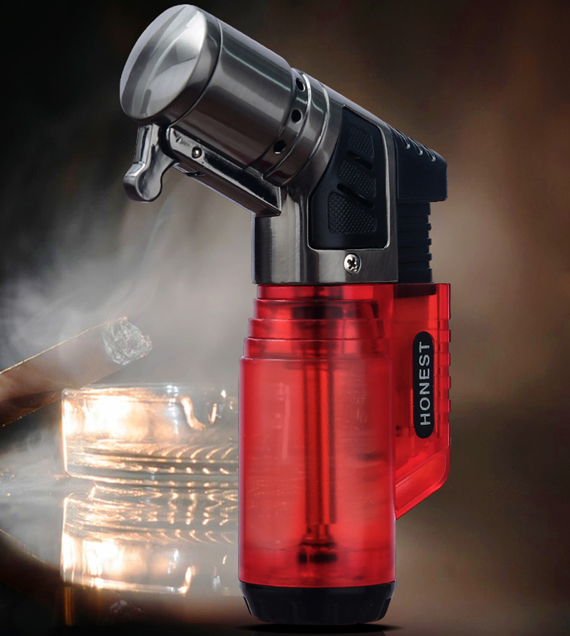 Vỏ Hột Quẹt Bật Lửa Gas Honest BCZ-779 Khò 3 Tia Cực Mạnh, Nhìn Thấy Lượng Gas Bên Trong - Nhiều Màu