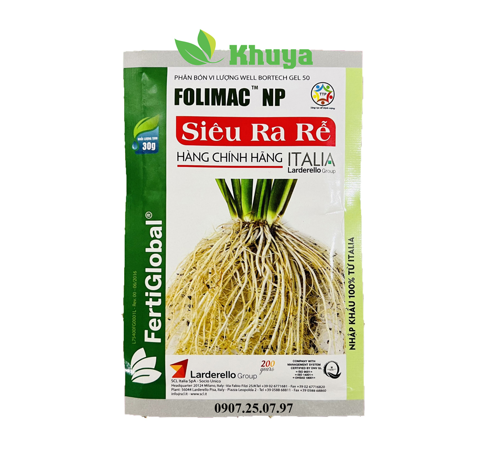Phân bón vi lượng Folimac NP Siêu Ra Rễ 30gr Italia