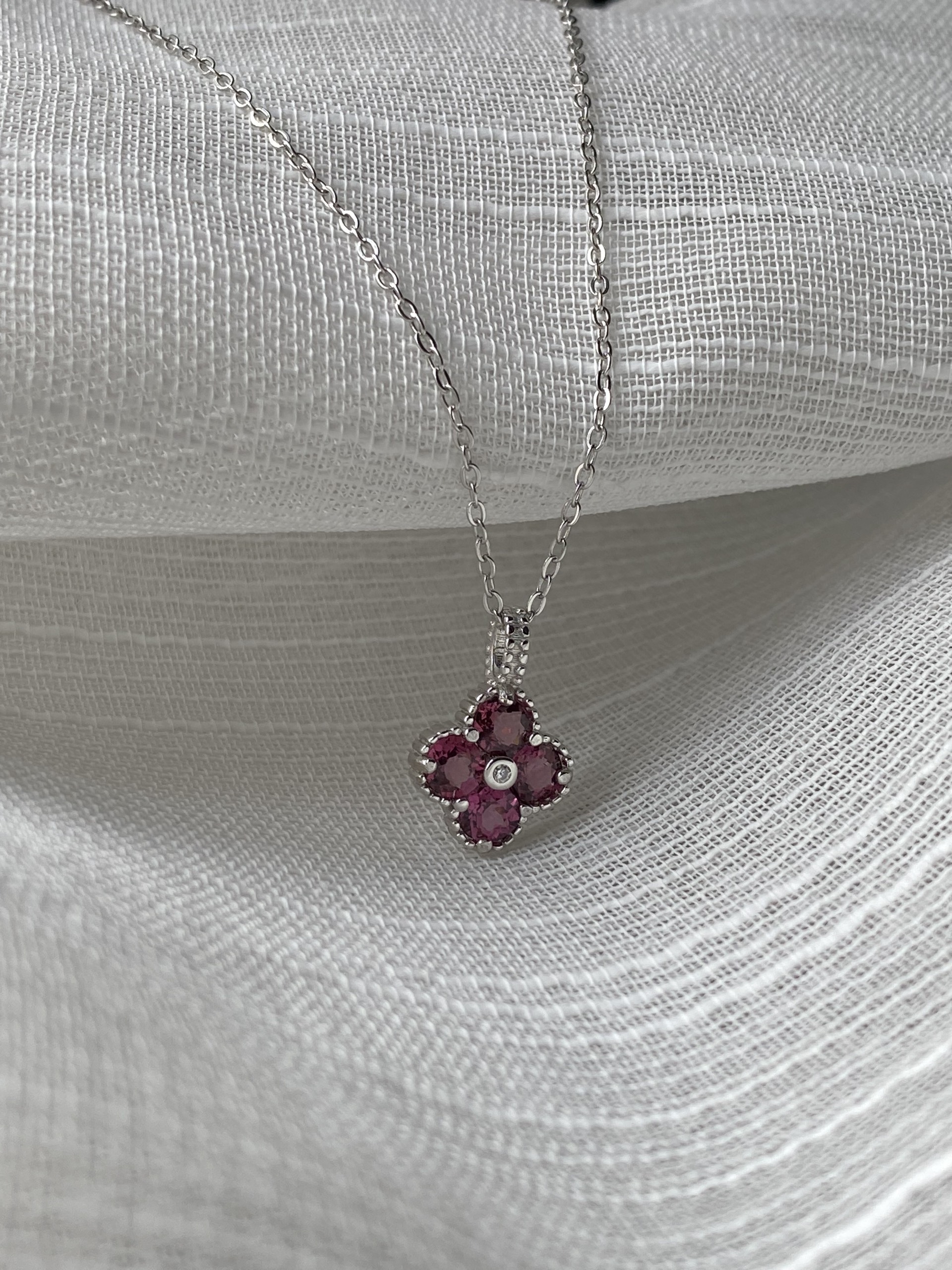 Set Dây Chuyền Đính Đá Garnet thiên nhiên (M0255) - MOON Jewelry
