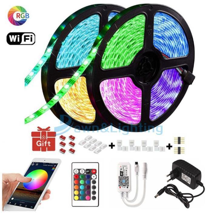 Dây Đèn LED Dán Đổi 7 Màu 20m RGB Kèm Điều Khiển Từ Xa