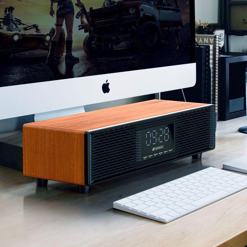 Sansui P300 Bluetooth Loa không dây Big Power Nhà hát Stereo Subwofer Máy tính Máy tính Máy tính Máy tính Máy tính Caixa de Som Color: Brown