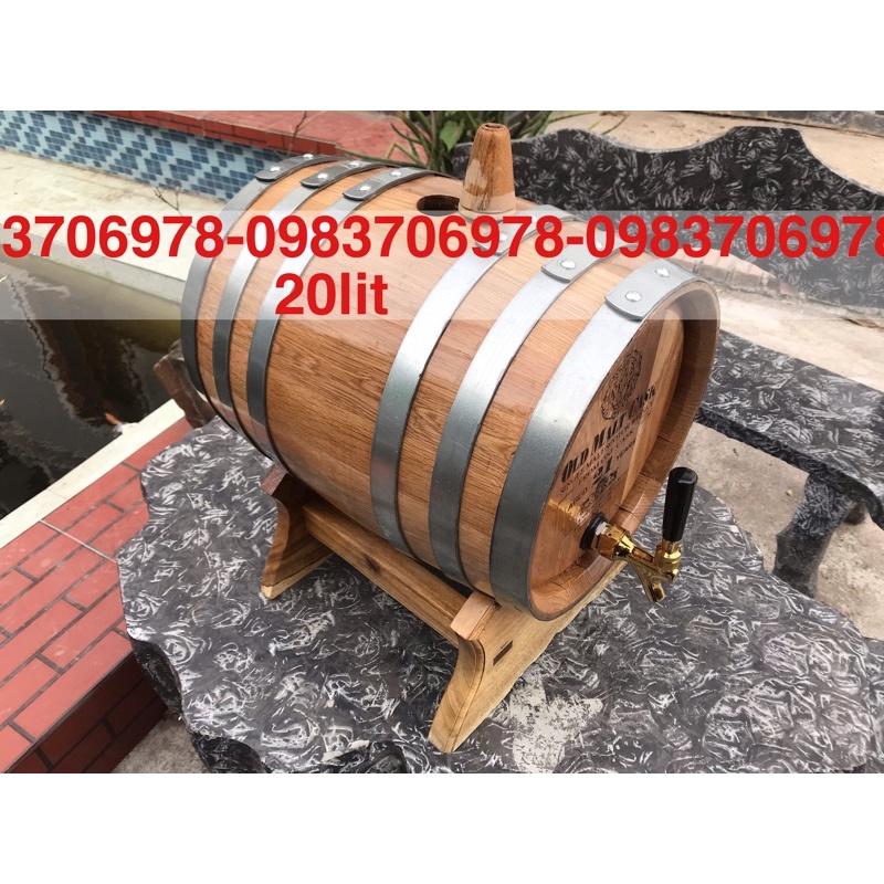 Thùng ngâm ủ rượu sồi đỏ nga nhập khẩu 20lit