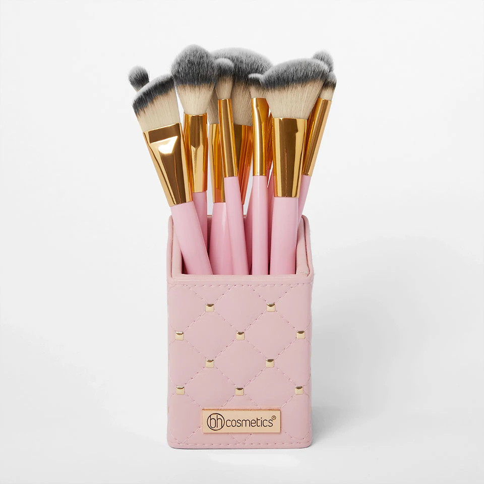 Bộ cọ BH Cosmetics Pink Studded Elegance 12 Piece Brush Set With Holder