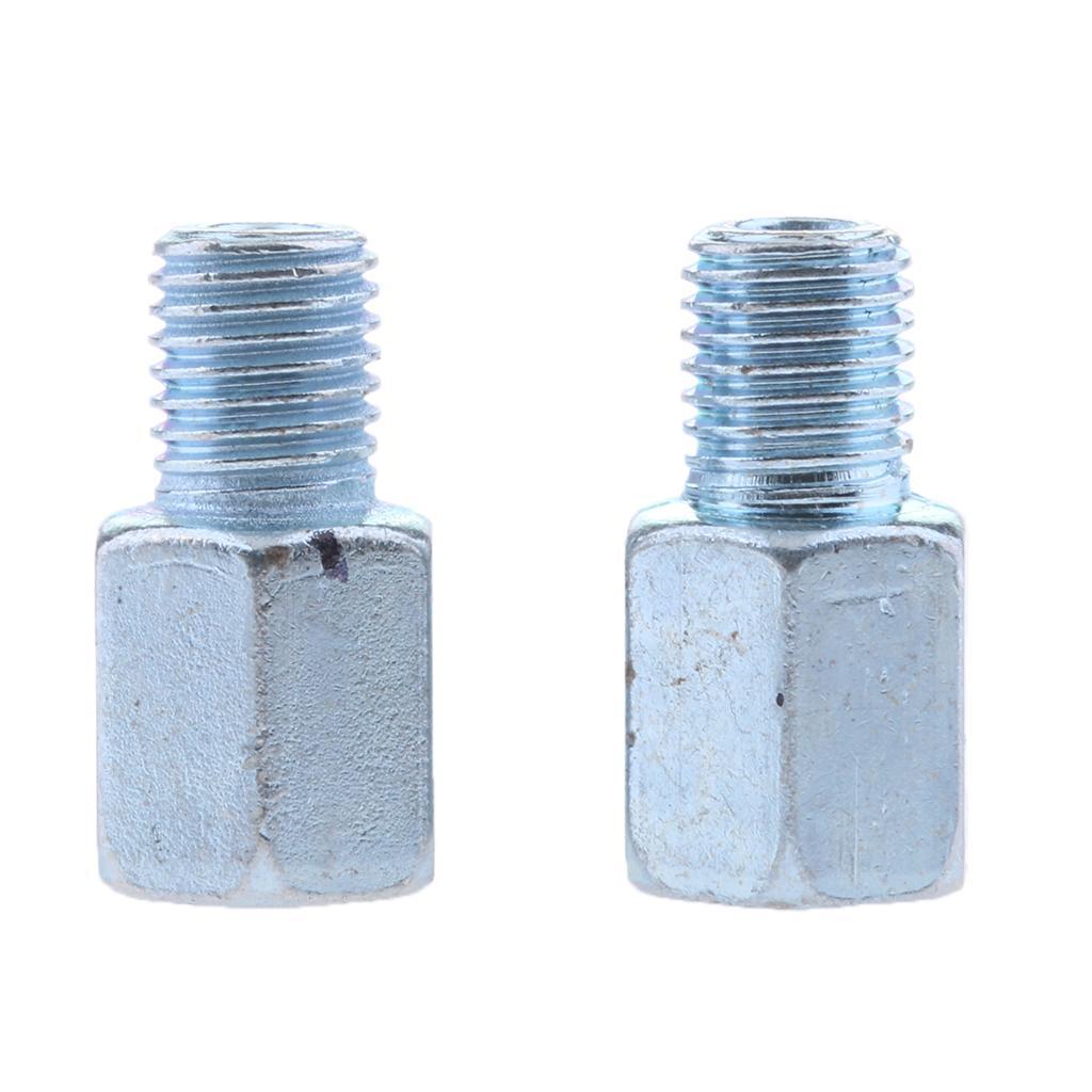 4X Scooter Mirror Adapters 2 Pcs 10mm Female to 10mm Male + 2Pcs 10mm Male to 10mm Female for Motorcycle - 10mm L-H Thread / 10mm R-R Thread