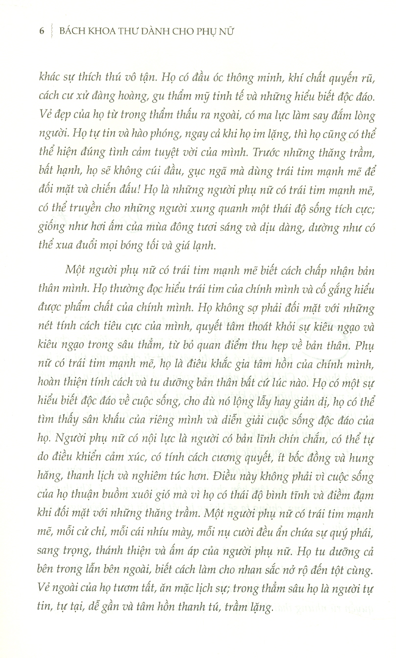 BÁCH KHOA THƯ DÀNH CHO PHỤ NỮ - Phụ Nữ Mạnh Mẽ Để Thanh Tao – Thanh Hương biên soạn – Liên Việt Books – NXB Văn Học