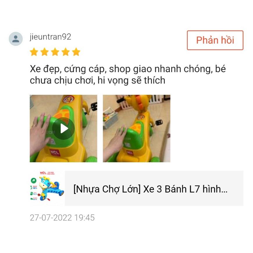 Xe 3 Bánh Trẻ Em Nhựa Chợ Lớn L7 hình Hươu Con Vui Vẻ - M1763A-X3B