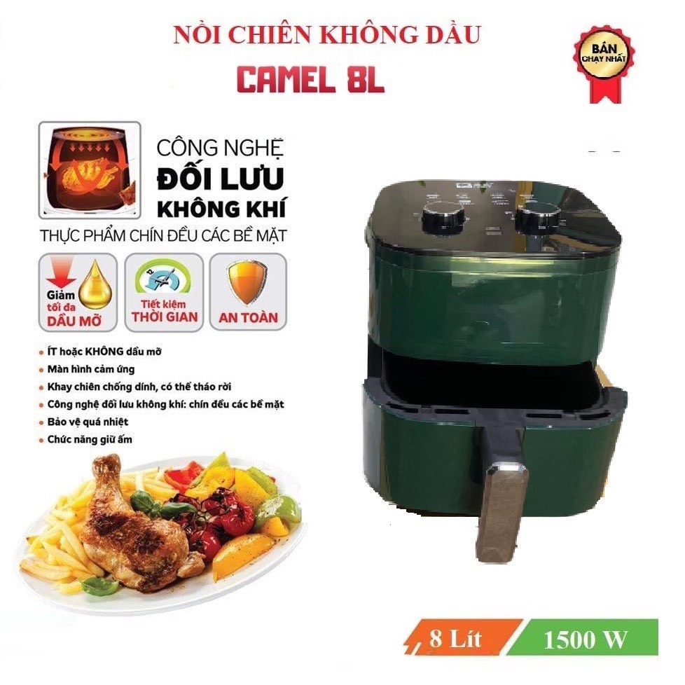 Nồi chiên không dầu 8L Phiên bản mới nhất [1 đổi 1 bất kể lý do