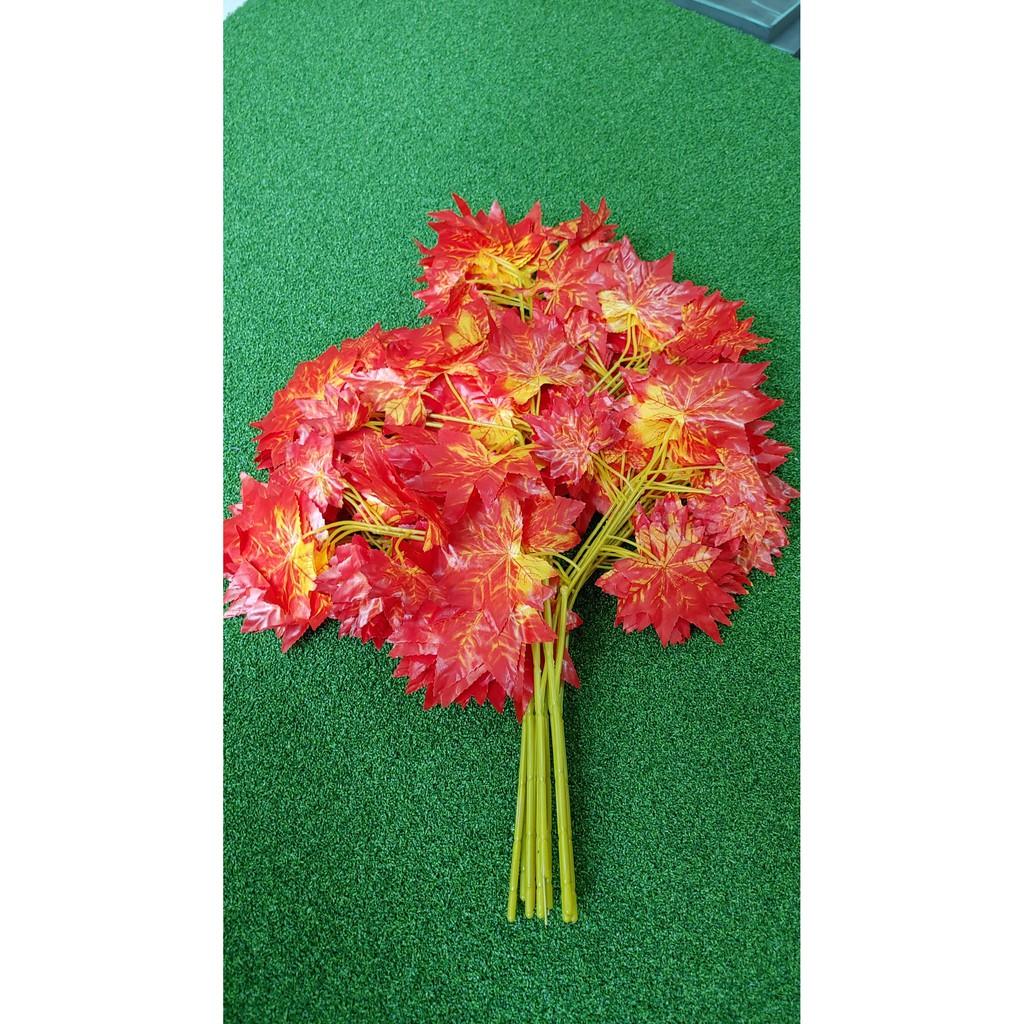 Cành lá phong giả 60cm trang trí, decor nhà cửa, văn phòng, chậu cây