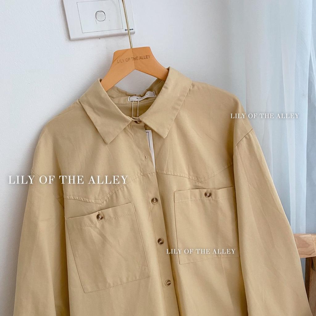 Áo Sơ mi trơn 2 túi đính cúc Double J