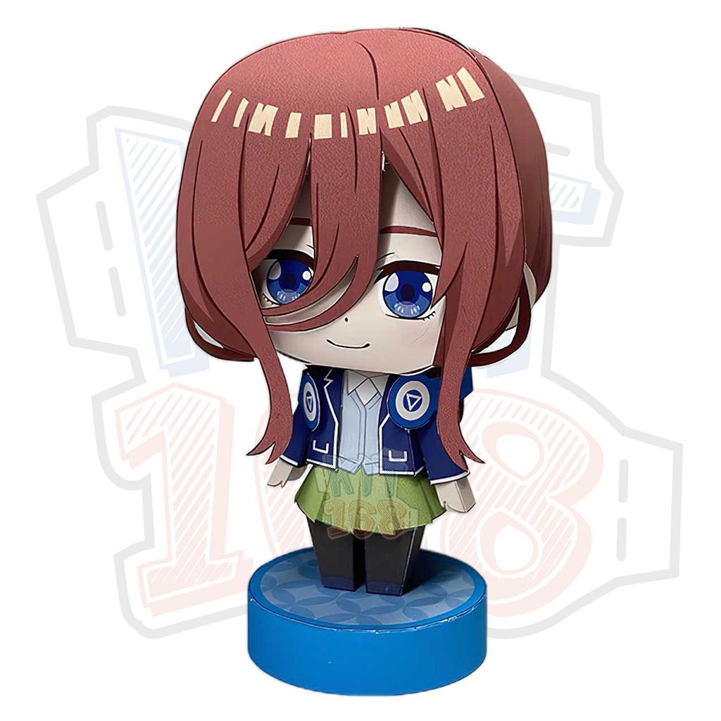 Mô hình giấy Anime Chibi Miku Nakano - Nhà có 5 nàng dâu (5 Toubun no Hanayome) + kit hộp trang trí